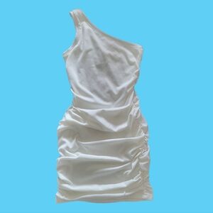 Elegant White One-Shoulder Dress